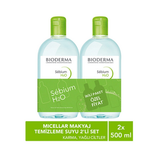 Bioderma Sebium H2O Yüz ve Makyaj Temizleme Suyu 2 x 500 ml