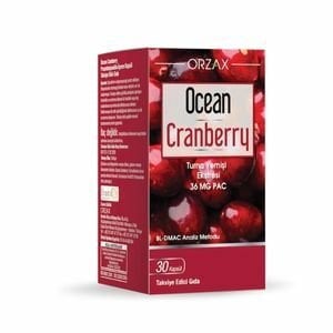 Orzax Ocean Cranberry Turna Yemişi Ekstresi 30 Tablet Takviye Edici Gıda