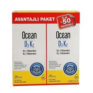 Orzax Ocean D3 K2 20 ml Takviye Edici Gıda Avantajlı Paket