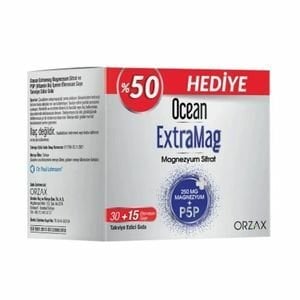 Orzax Ocean Extramag Magnezyum Sitrat Efervesan 30 Saşe + 15 Şase - %50 HEDİYE