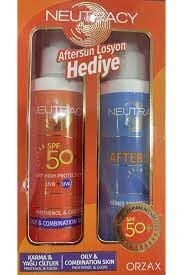 Orzax Neutracy Karma ve Yağlı Ciltler için SPF50+ Güneş Koruyucu Krem 70 ml + Aftersun HEDİYE