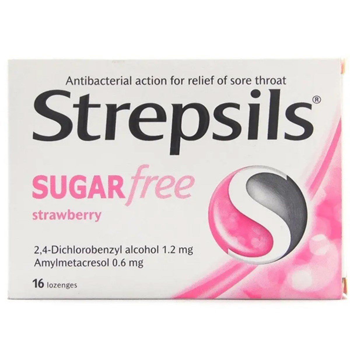 Strepsils Çilek Aromalı Şekersiz Pastil 16 Adet