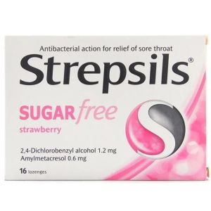 Strepsils Çilek Aromalı Şekersiz Pastil 16 Adet