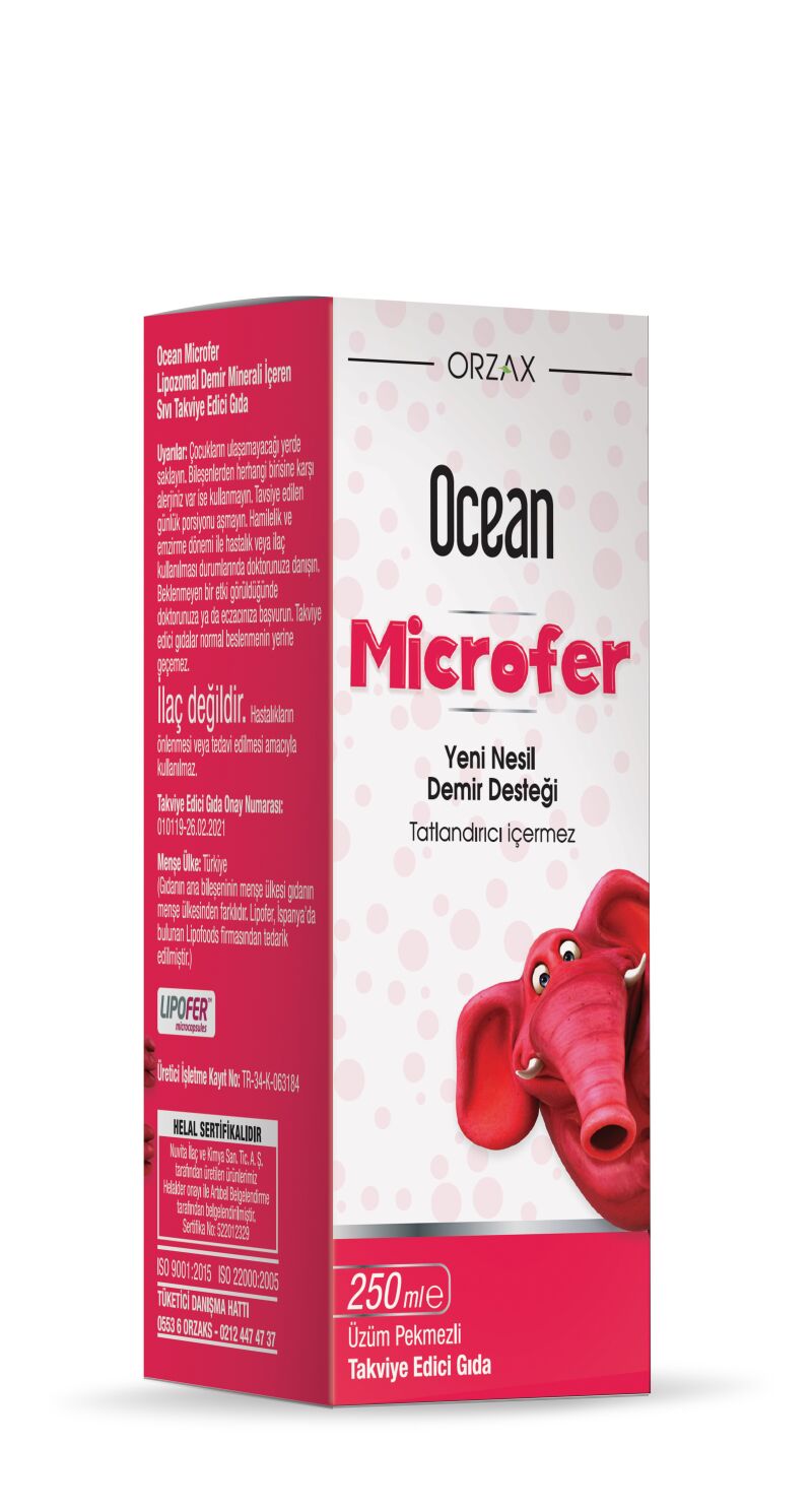 Orzax Ocean Microfer Lipozomal Demir Sıvı Takviye Edici Gıda 250 ml