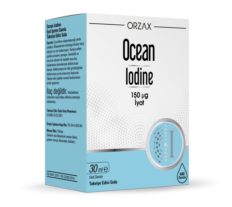 Orzax Ocean Iodine 150 μg İyot Takviye Edici Gıda 30 ml